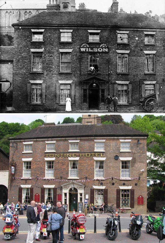 The Tontine Hotel, facing the Iron Bridge